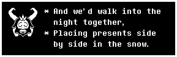 And we'd walk into the night together, placing presents side by side in the snow.
