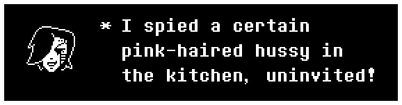 I spied a certain pink-haired hussy in the kitchen, uninvited!