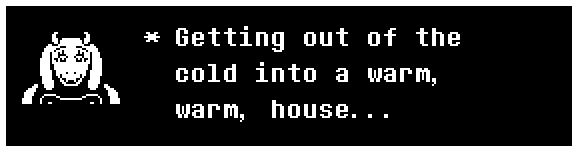 Getting out of the cold into a warm, warm, house...